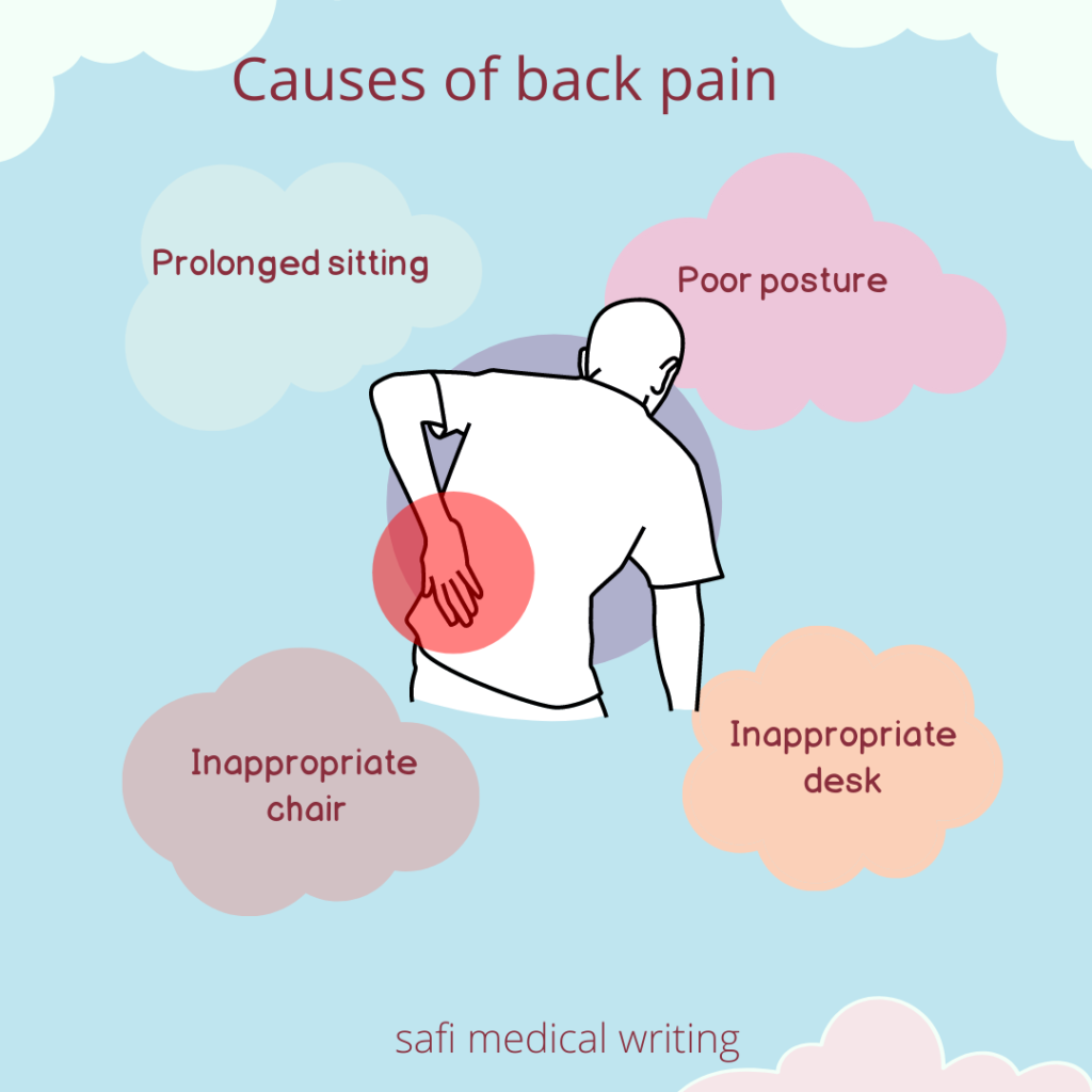 Causes of low back pain infographic